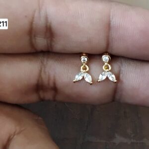 Mermaid Tail Marquise Drop Brass Ball Back Studs (BB211)