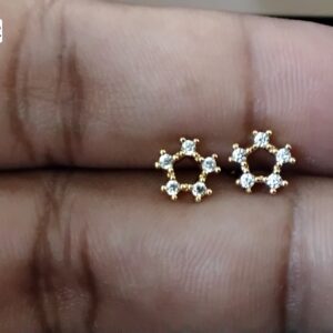 Geometric Five-Point Star Halo Brass Ball Back Studs (BB212)