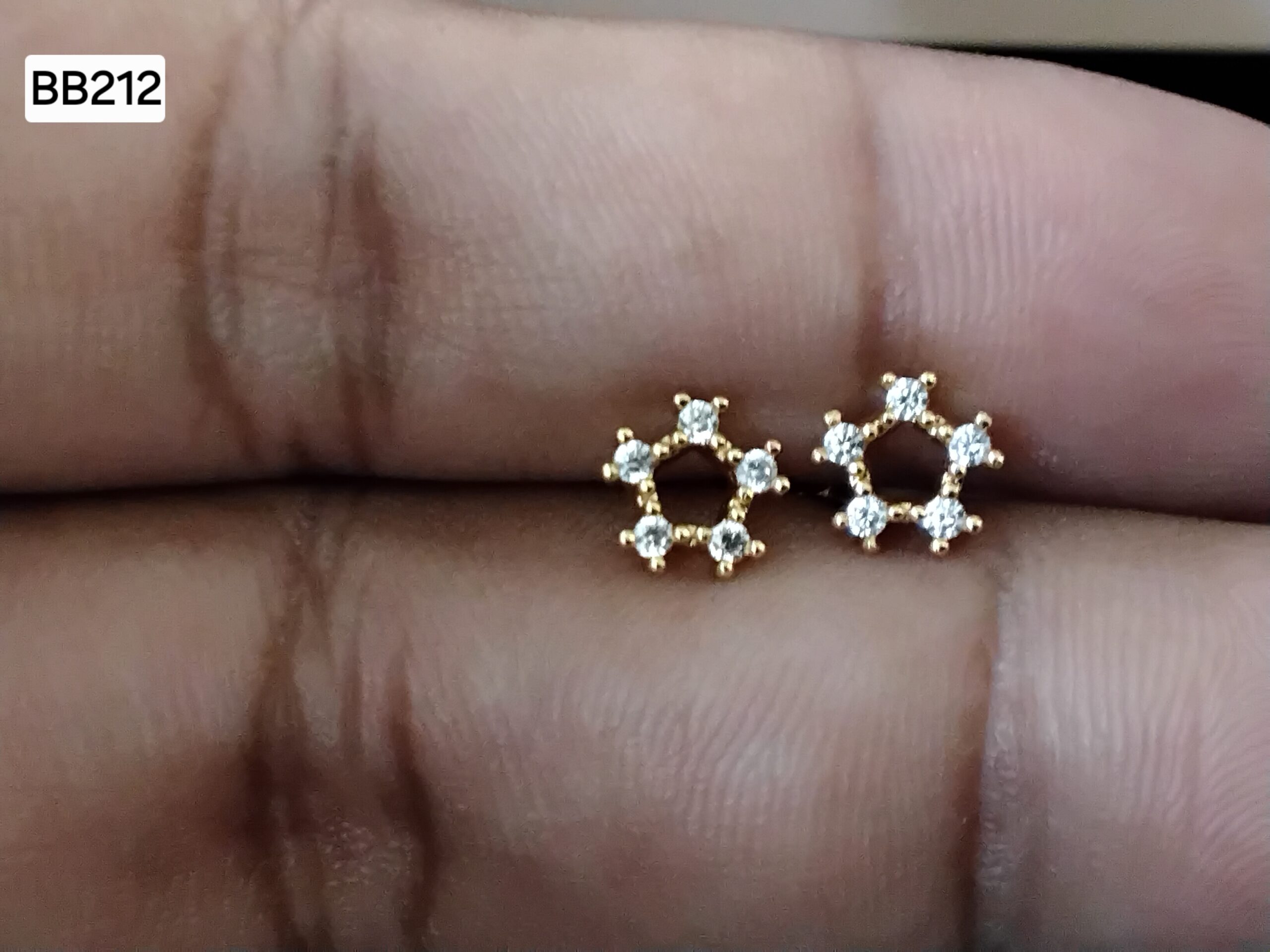 Geometric Five-Point Star Halo Brass Ball Back Studs (BB212)