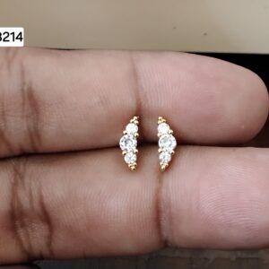 Modern Winged Chevron Brass Ball Back Studs (BB214)
