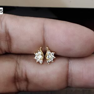 Blooming Marquise Floral Cluster Brass Ball Back Studs (BB215)