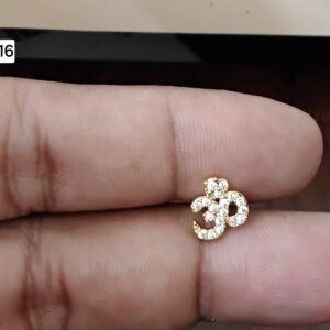 Sacred Om (Aum) Devotional Brass Ball Back Studs (BB216)