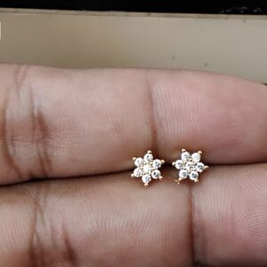 Radiant Six-Point Snowflake Brass Ball Back Studs (BB218)