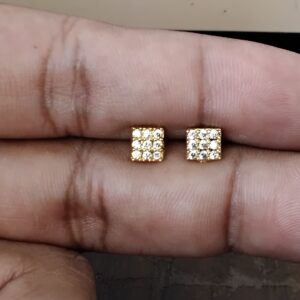 Classic Princess-Cut Square Brass Ball Back Studs (BB221)