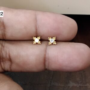 Minimal Four-Point Quatrefoil Brass Ball Back Studs (BB222)