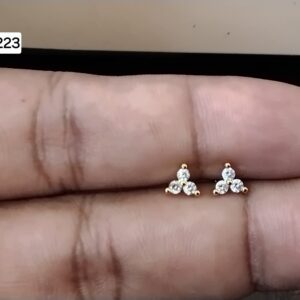 Dainty Trinity Arc Brass Ball Back Studs (BB223)
