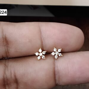 Petite Wildflower Blossom Brass Ball Back Studs (BB224)