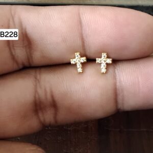 Sacred Faith Cross Brass Ball Back Studs (BB228)