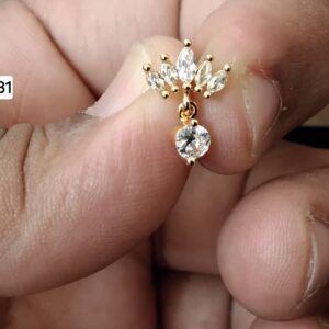 Royal Lotus Chandelier Drop Brass Ball Back Studs (BB231)