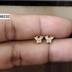 Fluttering Butterfly Brass Ball Back Studs (BB232)