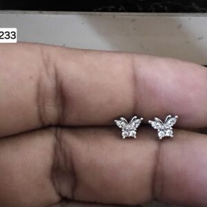 Twin Marquise Butterfly Wings Brass Ball Back Studs (BB233)