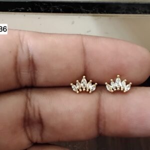 Queen's Arch Tiara Brass Ball Back Studs (BB236)