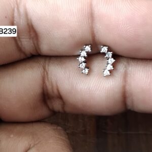 Ear-Hugging Ascending Arc Brass Ball Back Studs (BB239)