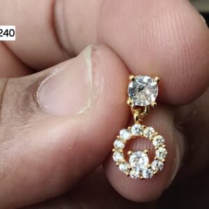 Vintage Solitaire Halo Drop Brass Ball Back Studs (BB240)