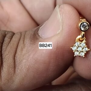 Solitaire Floral Star Dangle Brass Ball Back Studs (BB241)