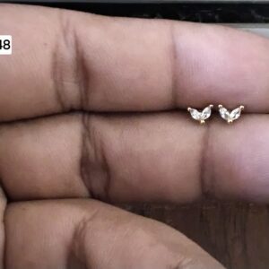 Micro Flutter Wing Brass Ball Back Studs (BB248)