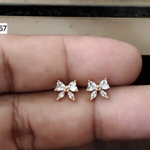 Ballet Ribbon Bow Brass Ball Back Studs (BB257)