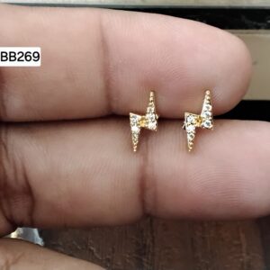 Dynamic Lightning Bolt Brass Ball Back Studs (BB269)