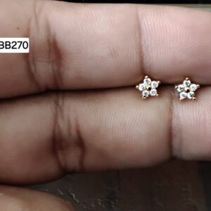Micro Sparkling Twin Star Brass Ball Back Studs (BB270)