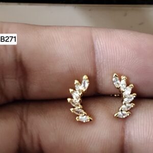 Leafy Olive Vine Climber Brass Ball Back Studs (BB271)