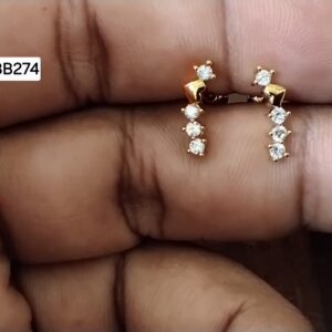 Triple Dangle Shimmer Drop Brass Ball Back Studs (BB274)