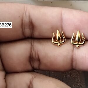 Sacred Lord Shiva Trident Brass Ball Back Studs (BB276)