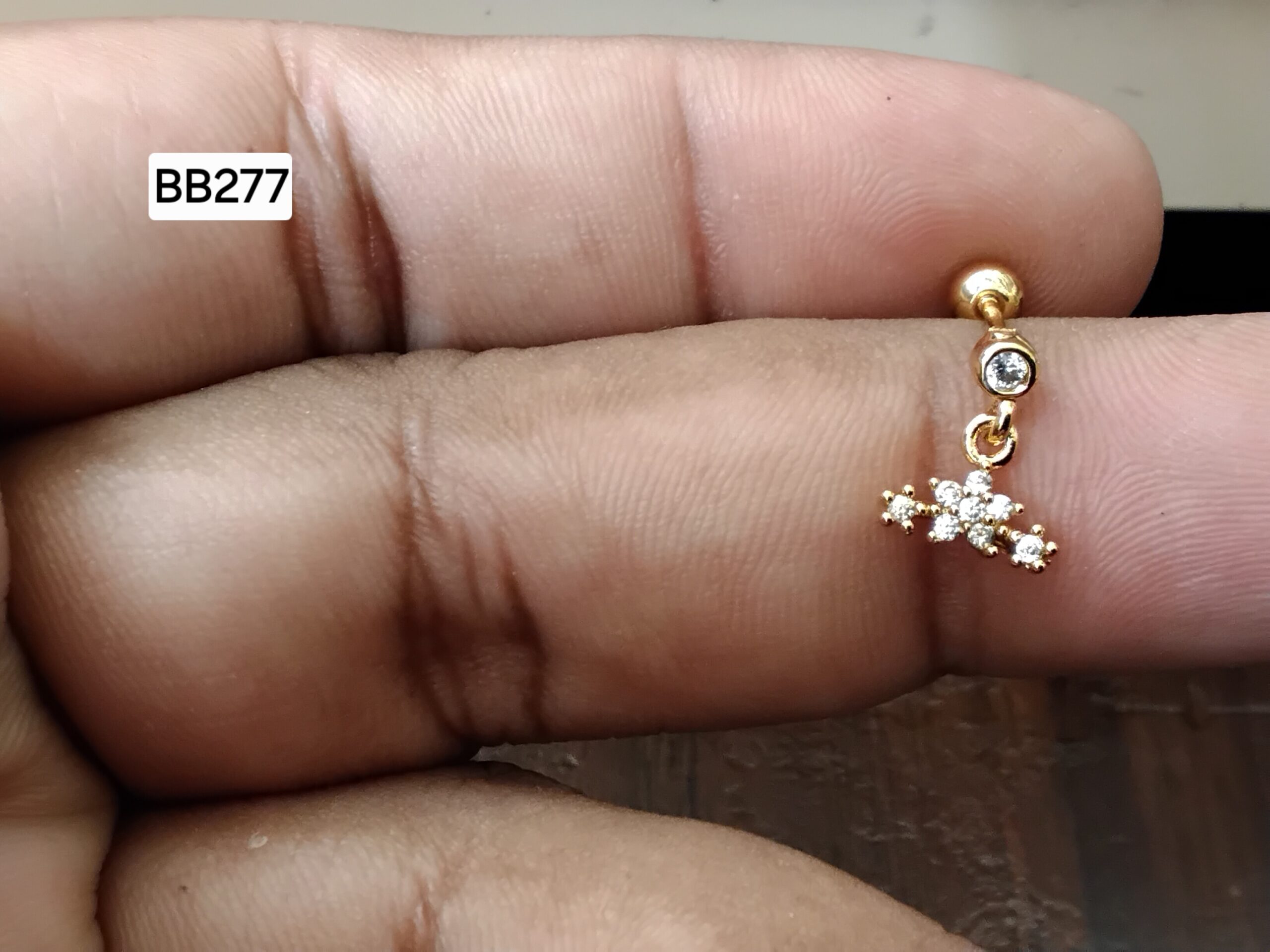 Starlight Starburst Drop Chandelier Brass Ball Back Studs (BB277)