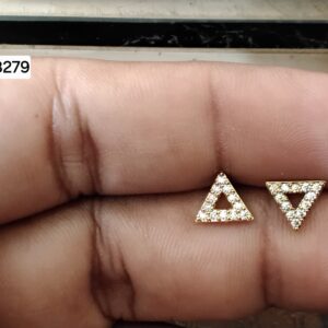Geometric Delta Triangle Brass Ball Back Studs (BB279)