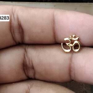 Auspicious Devotional Om (Aum) Brass Ball Back Studs (BB283)