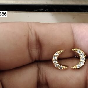 Twin Horn / Crescent Lunula Brass Ball Back Studs (BB286)