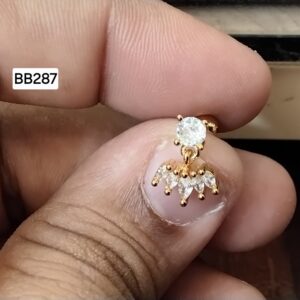 Cascading Crown Chandelier Drop Brass Ball Back Studs (BB287)